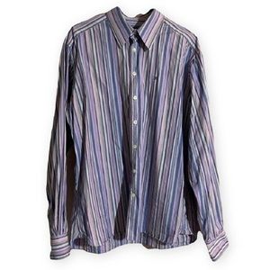 Burberry London Purple Multi Striped Shirt Vintage